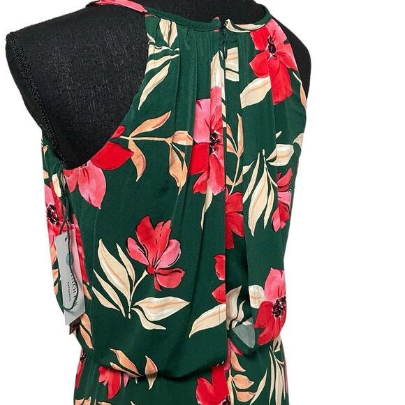 Maggy London Floral High Neck Wide Leg Cropped Jumpsuit - Picture 3 of 9